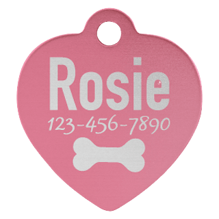 Custom Engraved 1" Heart Pet ID Tag – Aluminum Dog & Cat Tag