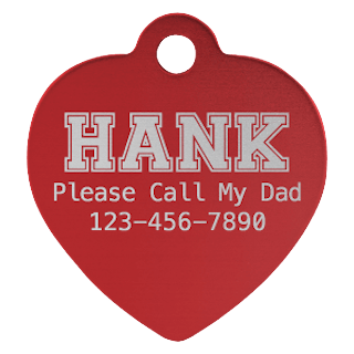 Custom Engraved 1" Heart Pet ID Tag – Aluminum Dog & Cat Tag