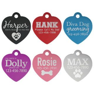 Custom Engraved 1" Heart Pet ID Tag – Aluminum Dog & Cat Tag