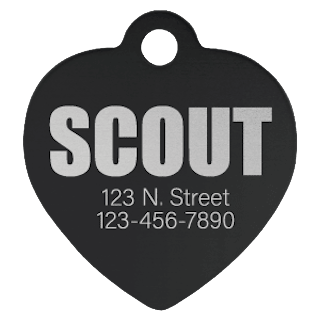 Custom Engraved Large 1-1/4" Heart Pet ID Tag – Aluminum Dog & Cat Tag