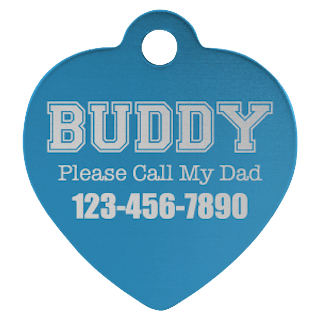 Custom Engraved Large 1-1/4" Heart Pet ID Tag – Aluminum Dog & Cat Tag