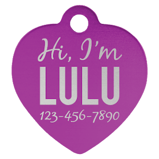 Custom Engraved Large 1-1/4" Heart Pet ID Tag – Aluminum Dog & Cat Tag
