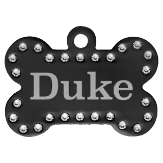 Custom Engraved Bling 1-1/2" Bone Pet ID Tag – Swarovski Aluminum Dog & Cat Tag