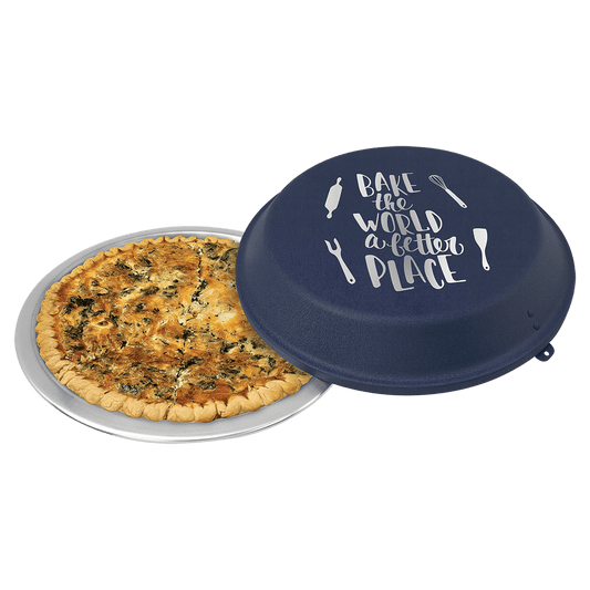 9" Aluminum Pie Pan with Navy Blue Lid