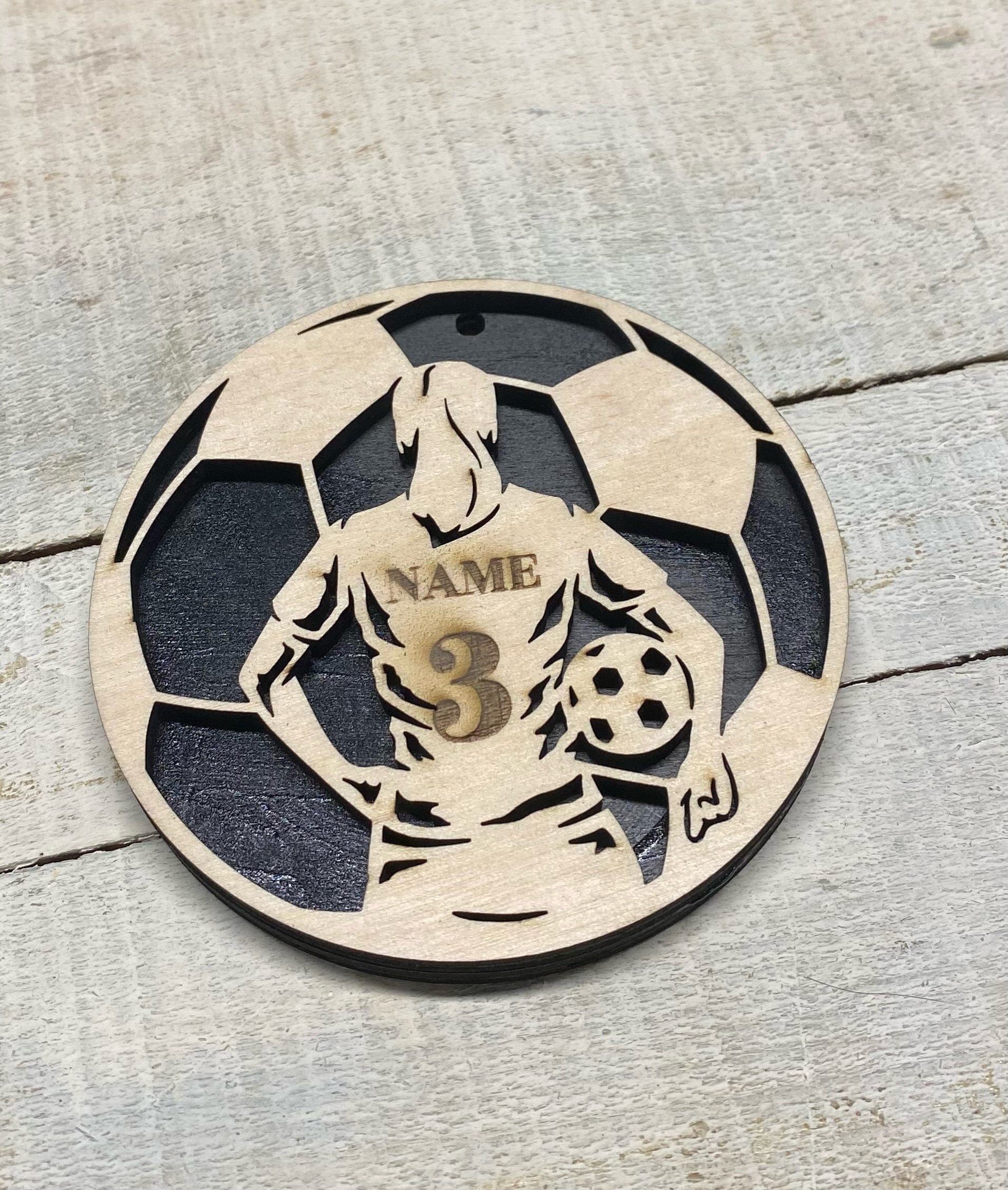 Personalize soccer ornament, female