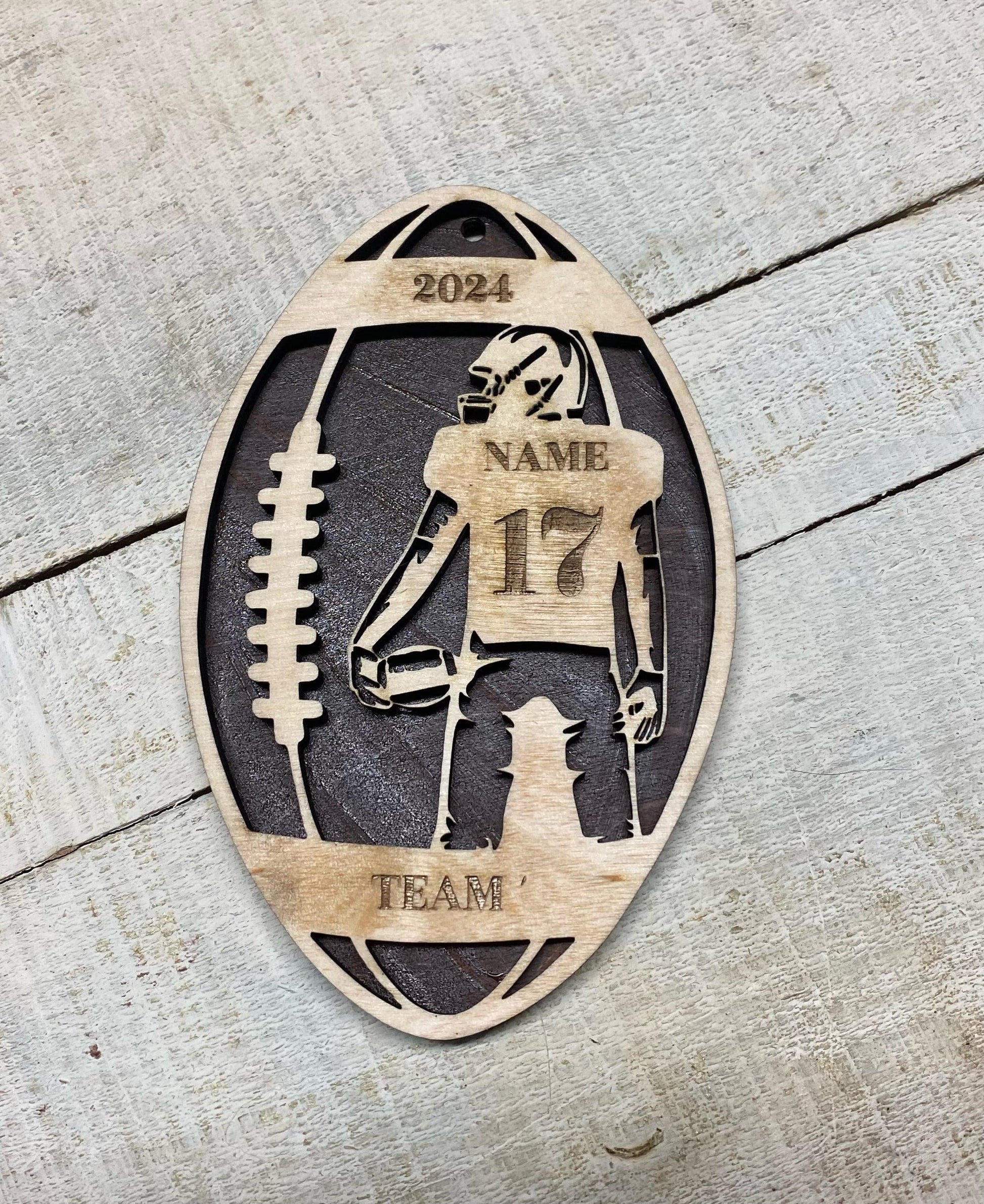 Personalized football ornament