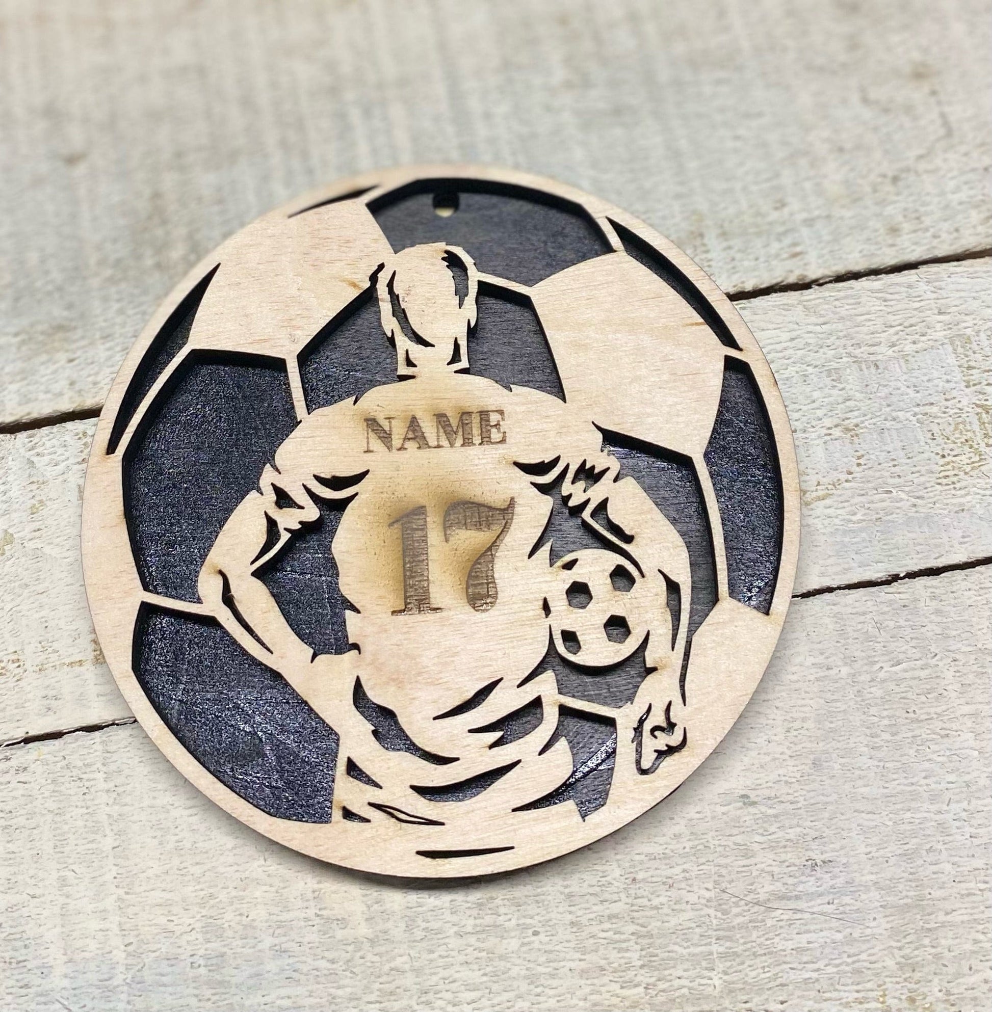 Personalized soccer ornament, male