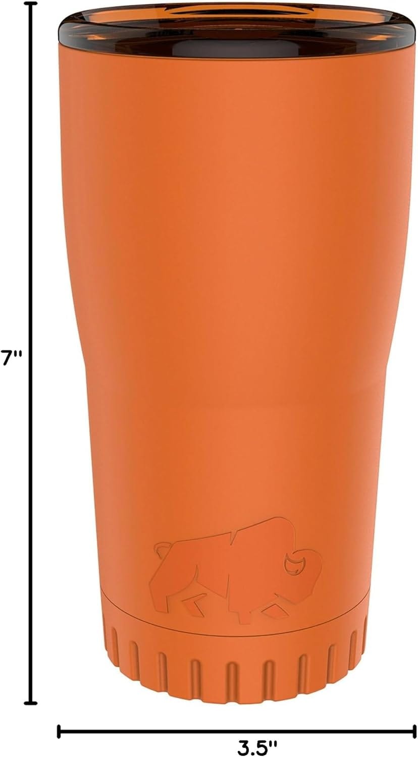 Silver Buffalo Stainless Steel Insulated Tumbler, 20 oz., Matte Orange