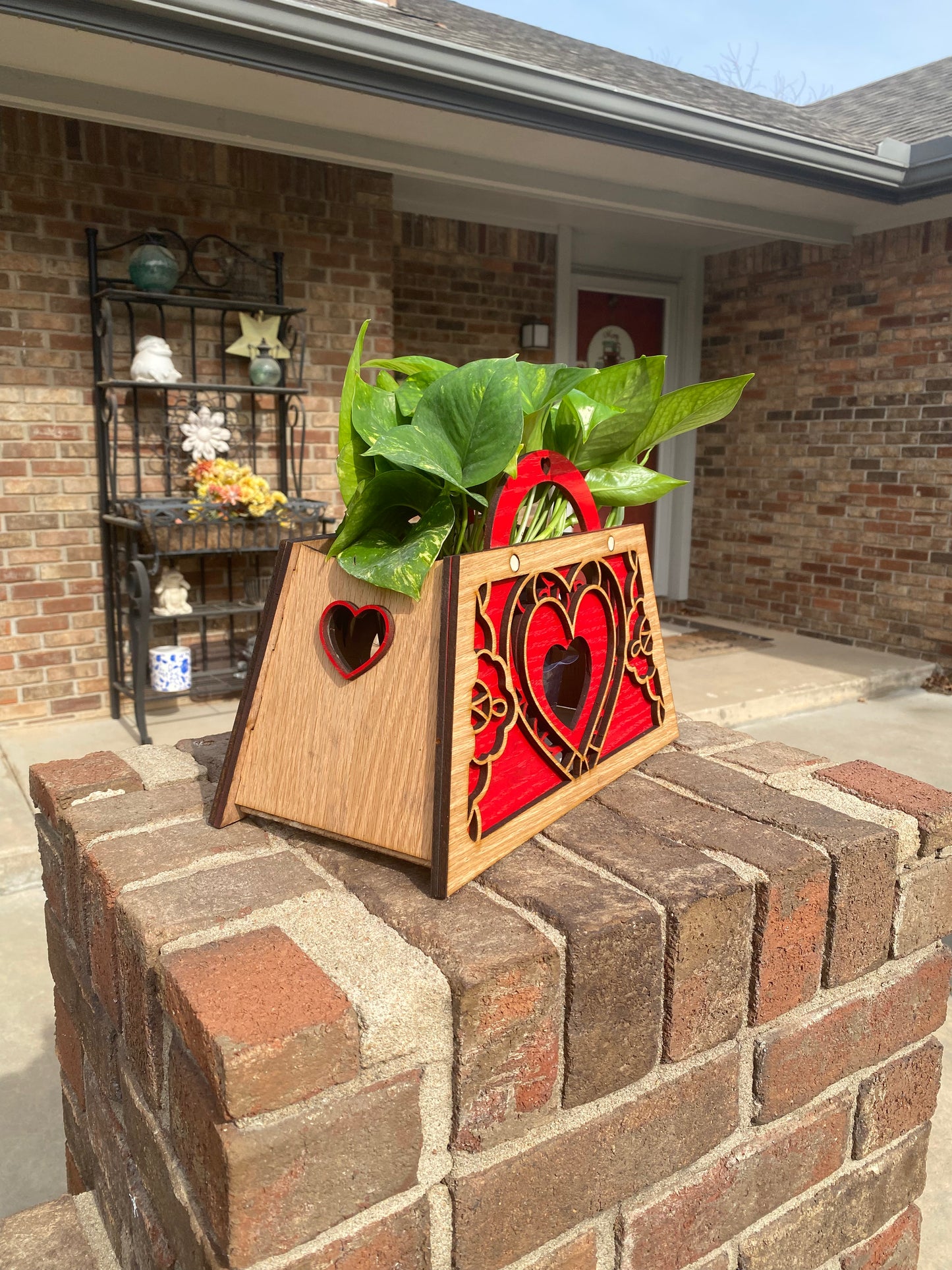 Heart center medallion, ornate rose corners, "Thank You" text